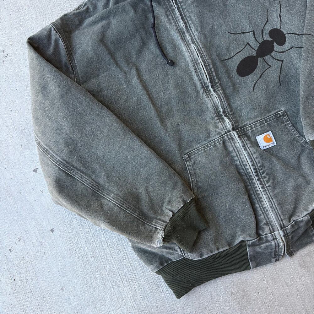 Carhartt WOMENS WJ130 MOS green hooded work wear jacket - Picture 2 of 8